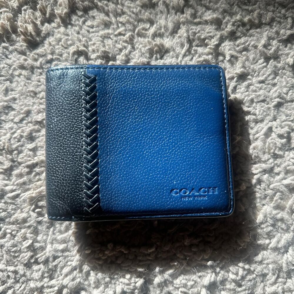 Coach Men's Blue and Black Wallet-purses